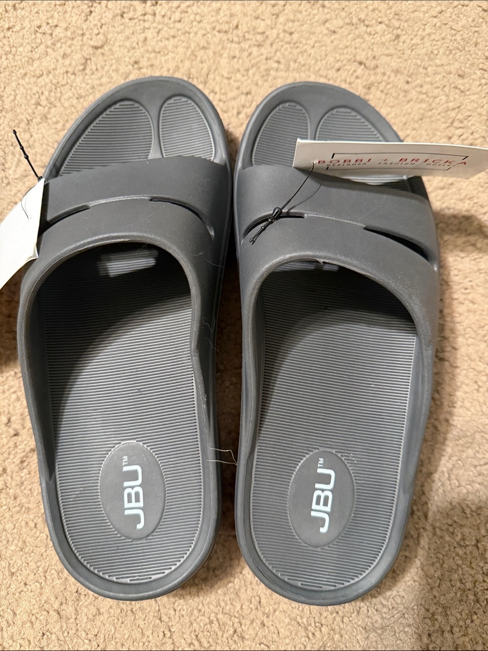 JBU Women’s Charcoal Gray Slide Sandals